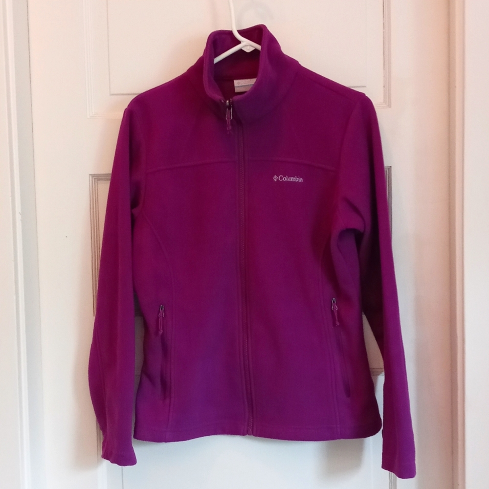 Womens Columbia Fleece Zip Up Purple Jacket Size Medium
